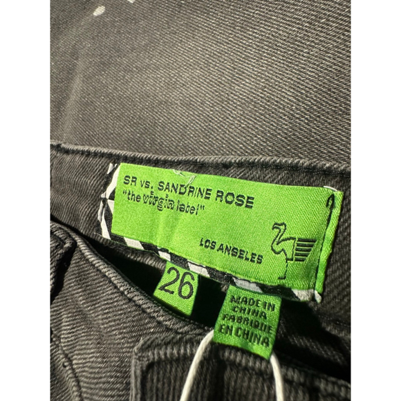 Sandrine Rose Polka Grey Straight Leg Jeans NWT Size 26 Modern Grunge Minimalist - Picture 6 of 9